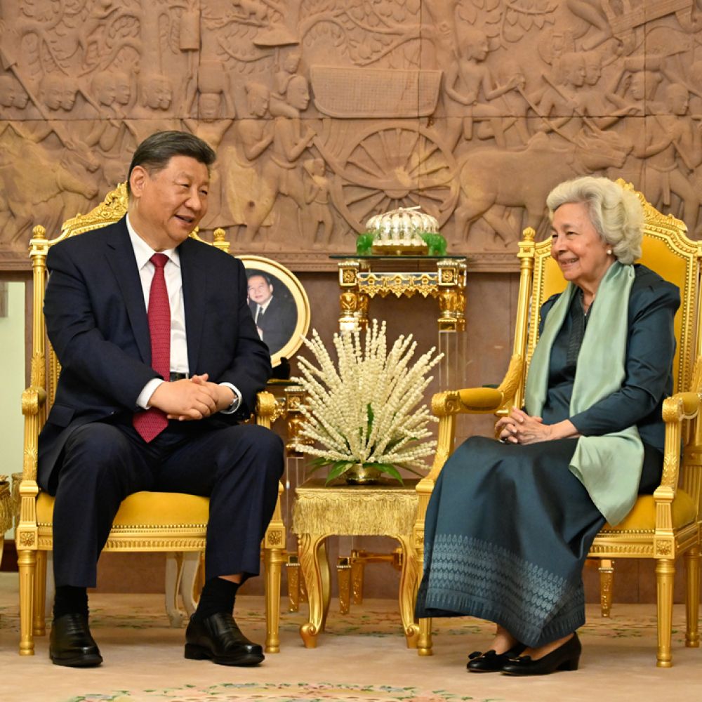 习近平会见柬埔寨太后莫尼列