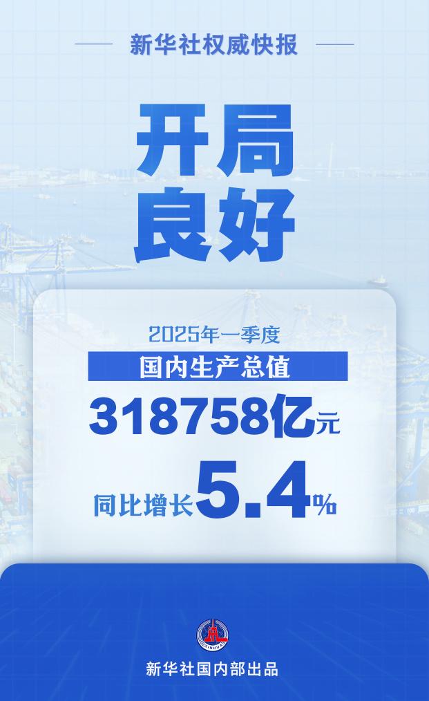 今年一季度中国GDP同比增长5.4%