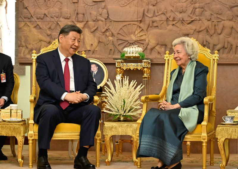 习近平会见柬埔寨太后莫尼列